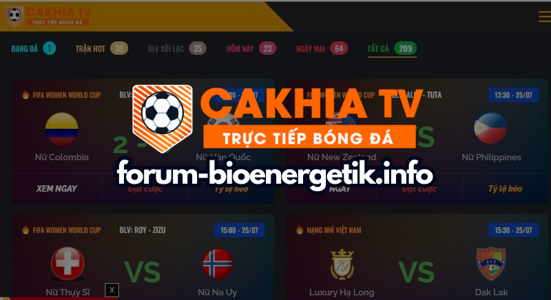 Cakhia 17. TV cung cấp link trực tiếp bóng đá của tất cả giải đấu lớn nhỏ